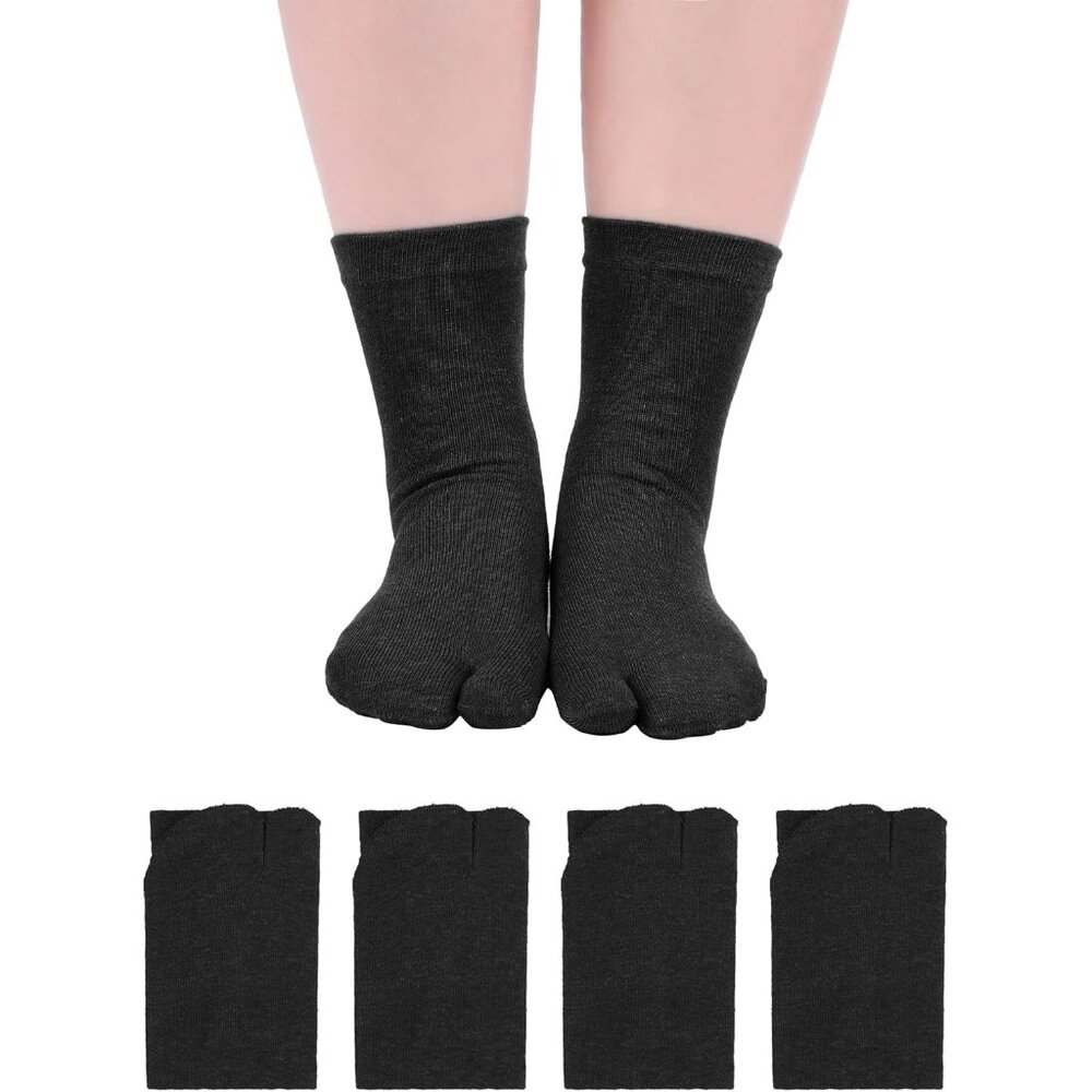 4 Pairs Flip Flop Socks Tabi Split Toe Socks For … - image 1